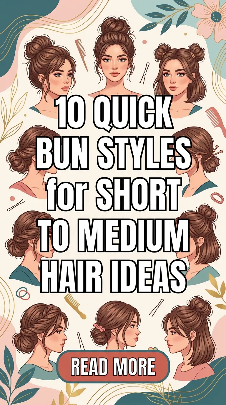 10 Quick Bun Styles for Short to Medium Hair Ideas