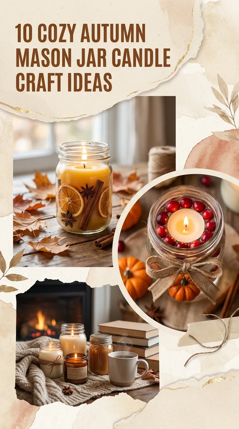 10 Cozy Autumn Mason Jar Candle Craft Ideas